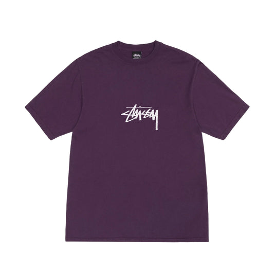STUSSY SMALL STOCK PIG. DYED TEE (PURPLE)