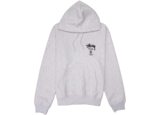 STUSSY WORLD TOUR HOODIE ASH HEATHER