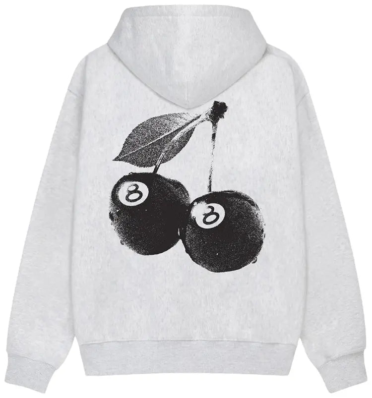 STUSSY CHERRIES HOODIE ASH HEATHER
