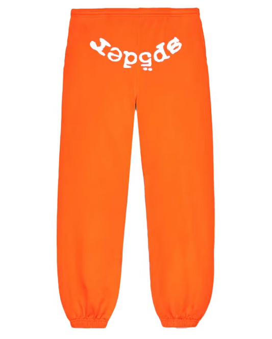 SP5DER ORANGE OG WEB SWEATPANTS