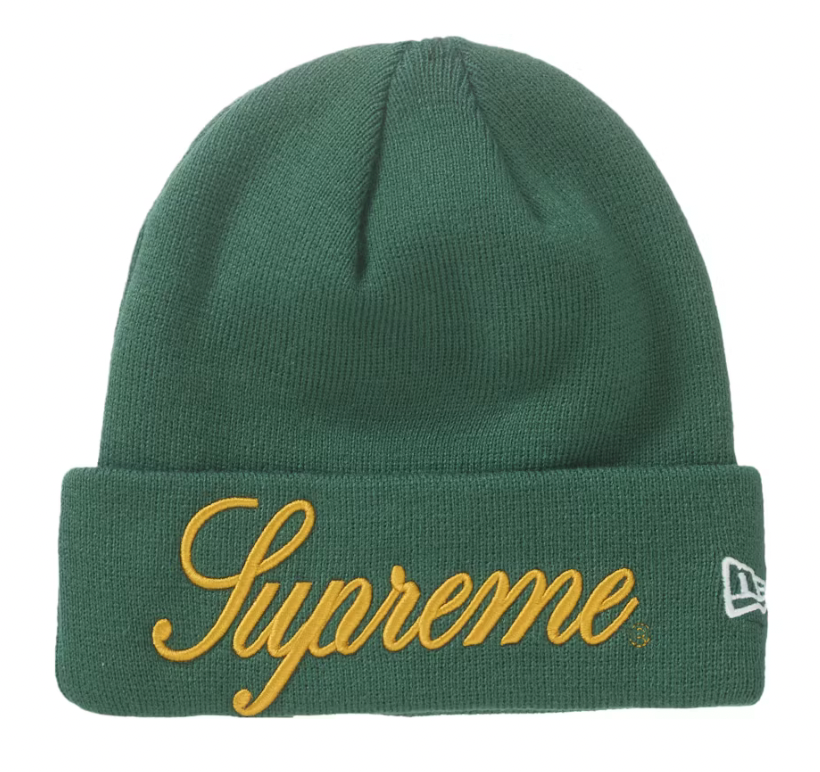SUPREME NEW ERA SCRIPT BEANIE PINE