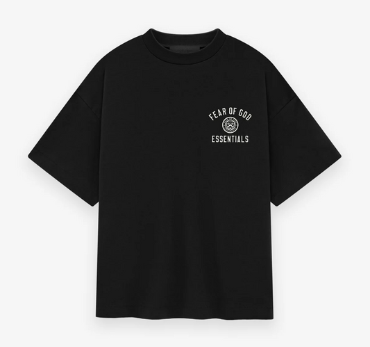 ESSENTIALS KID'S JERSEY CREWNECK TEE BLACK