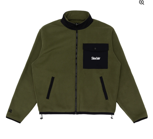 SINCLAIR OLIVE CARGO POCKET FLEECE