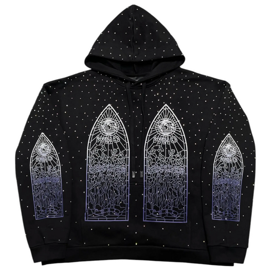 WHO DECIDES WAR RHINESTONE HOODIE