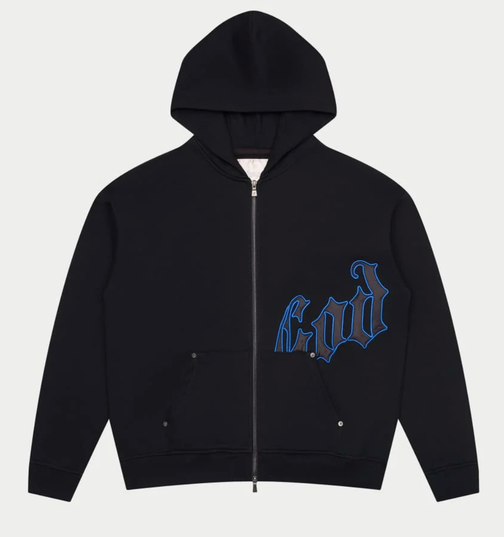 GODSPEED OG LOGO ZIP HOODIE BLACK/BLUE
