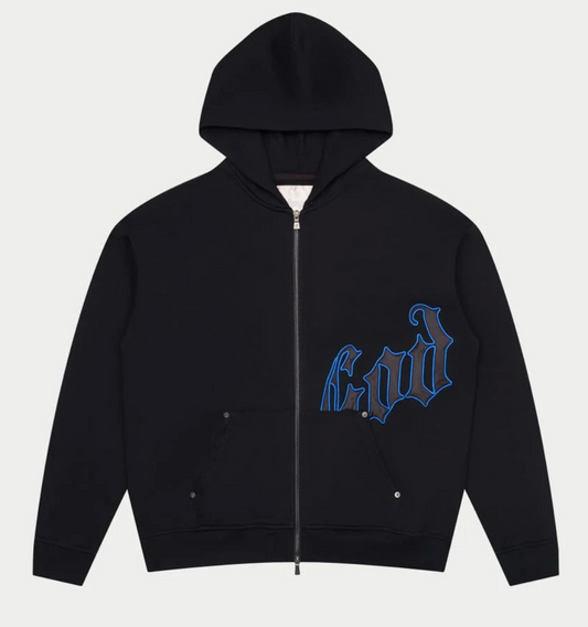 GODSPEED OG LOGO ZIP HOODIE BLACK/BLUE