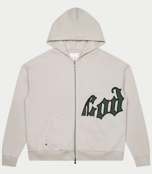 GODSPEED OG LOGO ZIP HOODIE WHITE/GREEN