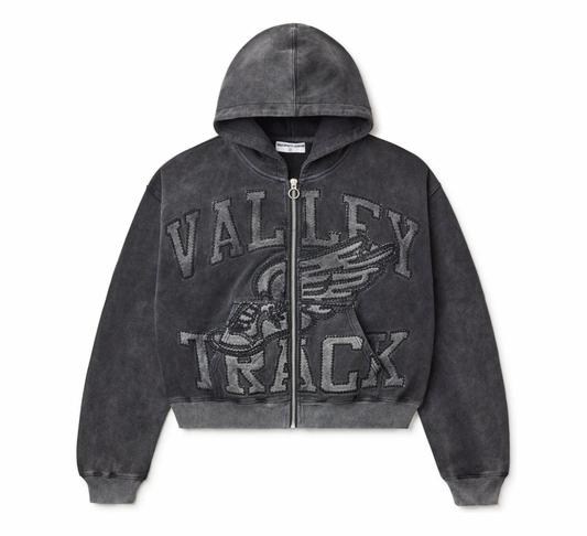 VALE STATE BLACK CAT ZIP HOODIE