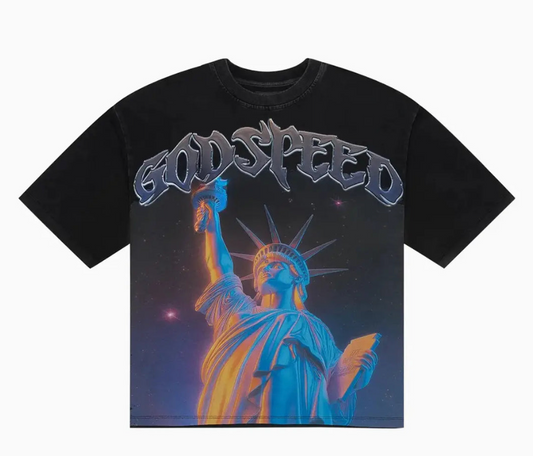 GODSPEED PURPLE CITY TEE "BLACK WASHED"