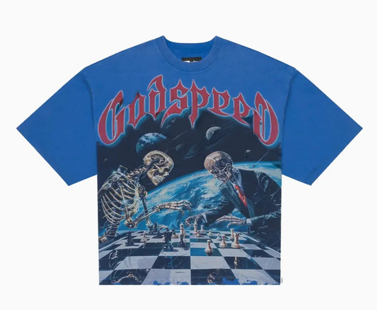 GODSPEED CHECKMATE TEE BLUE WASH