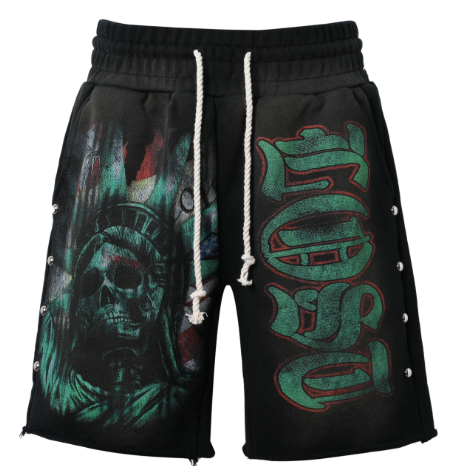 LOST INTRICACY LIBERTY SHORTS (BLACK/GREEN)