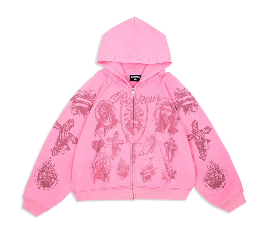RIGHTOUES TATTED HOODIE (PINK)