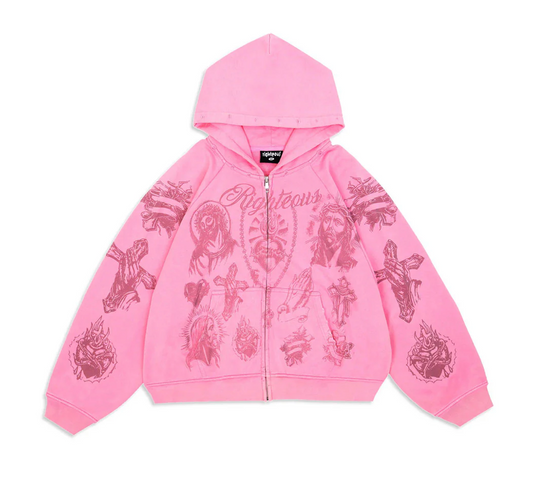 RIGHTOUES TATTED HOODIE (PINK)