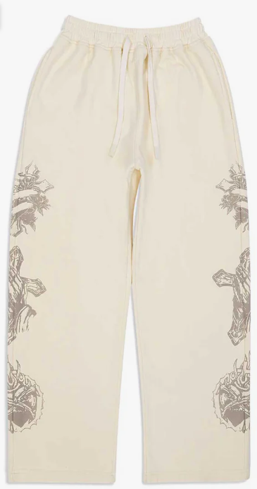 RIGHTEOUS TATTED SWEATPANTS (CREAM)