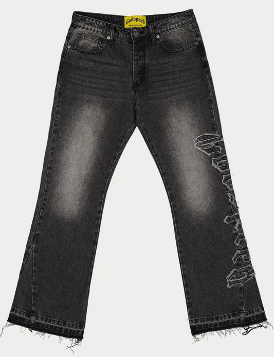 GODSPEED OG LOGO FLARED DENIM (BLACK)