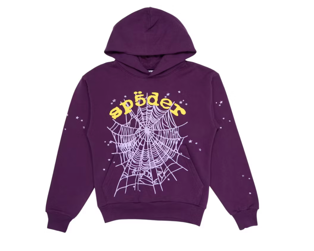 SP5DER PURPLE STAR OG WEB HOODIE