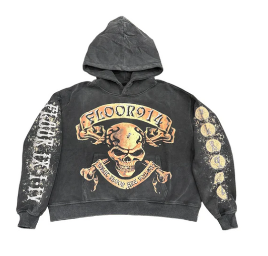 FLOOR 914 HOODIE ORAGNE SKULL