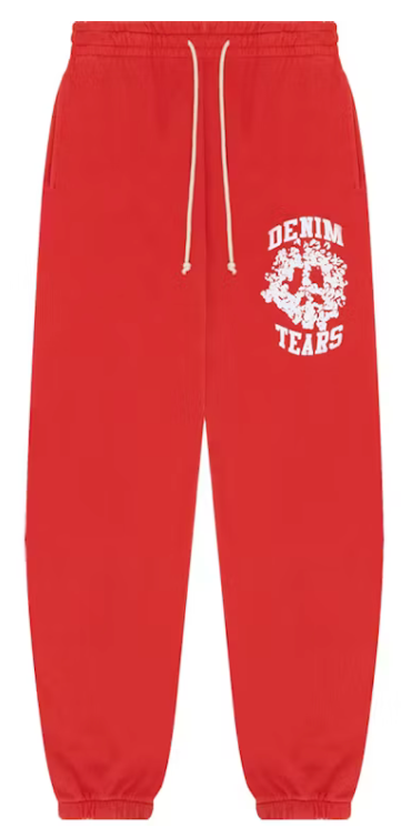 DENIM TEARS UNIVERSITY SWEATPANTS RED