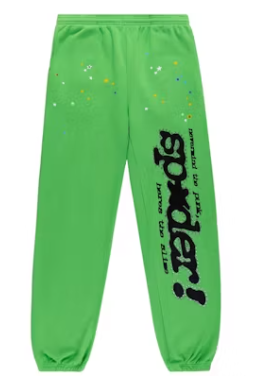 SP5DER GREEN RHINESTONE PUNK V2 SWEATPANTS