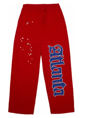 SP5DER ATLANTA OPEN LEG SWEATPANTS (RED)