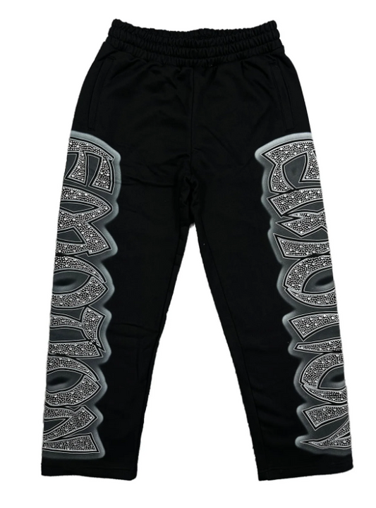 MIXED EMOTIONS 'MIDNIGHT' RHINESTONE SWEATPANTS