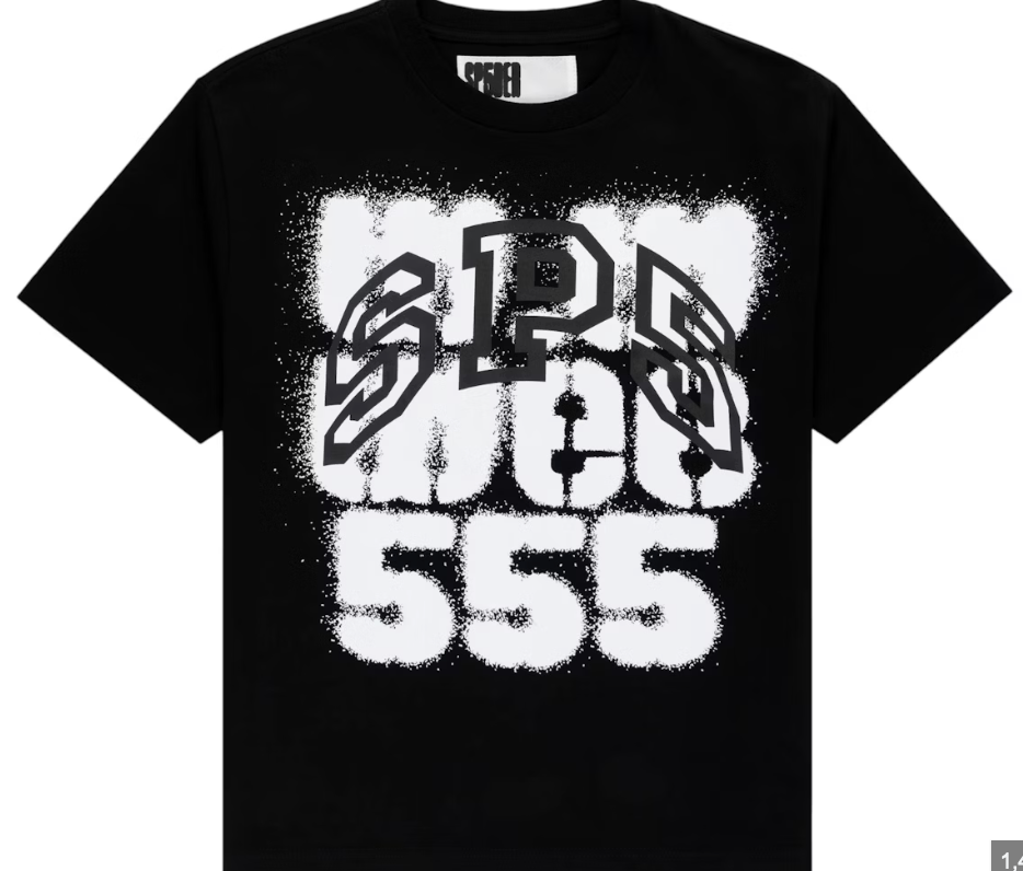 SP5DER BLACK SPRAY TEE
