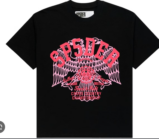 SP5DER BLACK CHAMPION LEAGUE SLUB TEE