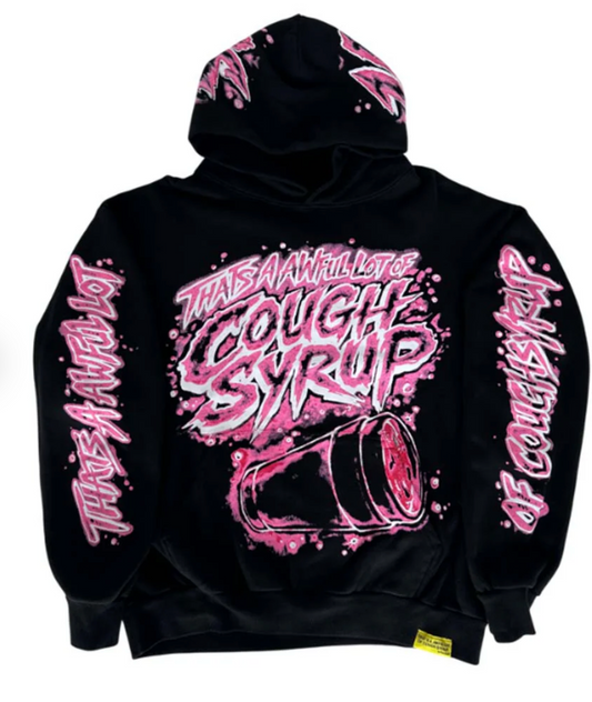 AWFUL LOT OF COUGH SYRUP VALENTINES BLK HOODIE