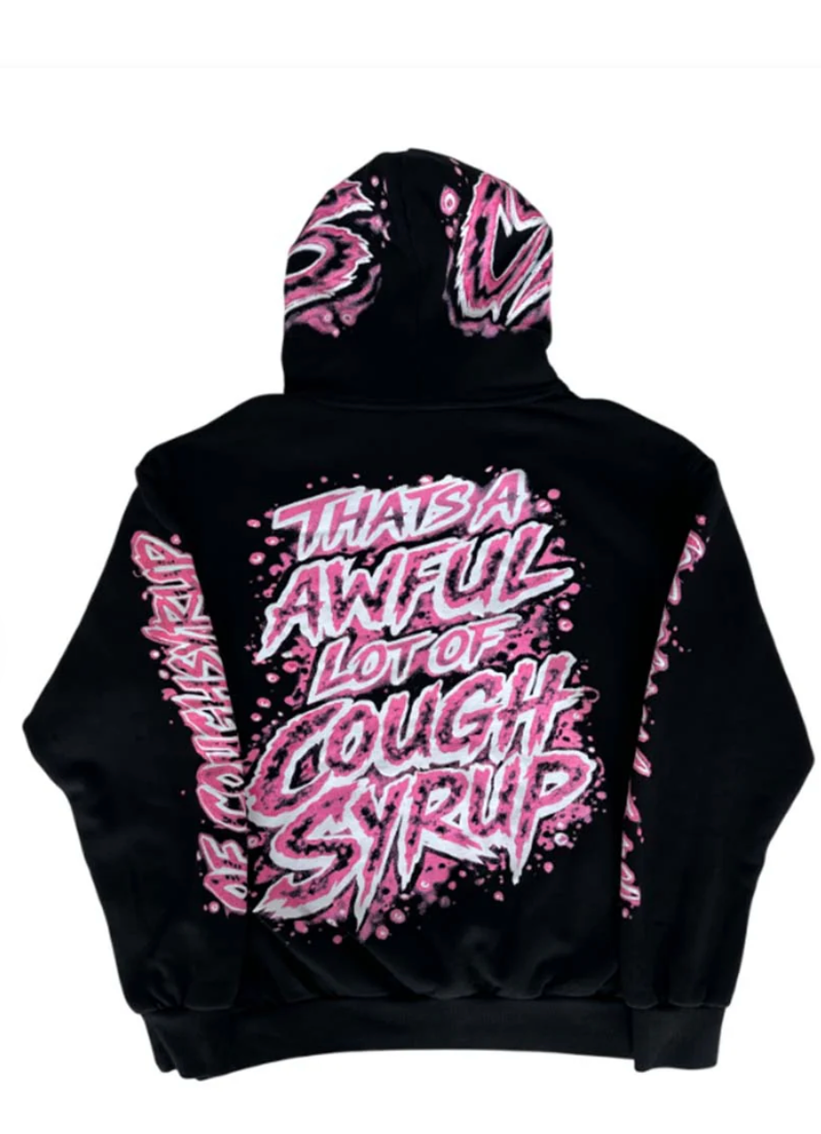 AWFUL LOT OF COUGH SYRUP VALENTINES BLK HOODIE
