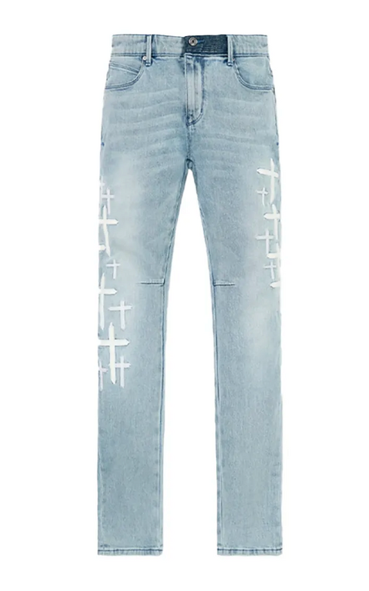 RTA BRYANT SKINNY COSTAL DRIFT CROSS PATCH LIGHT WASH
