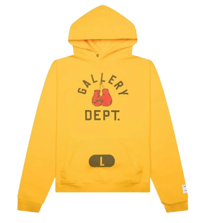 Gallery Dept. Boxing Merch Hoodie Yellow