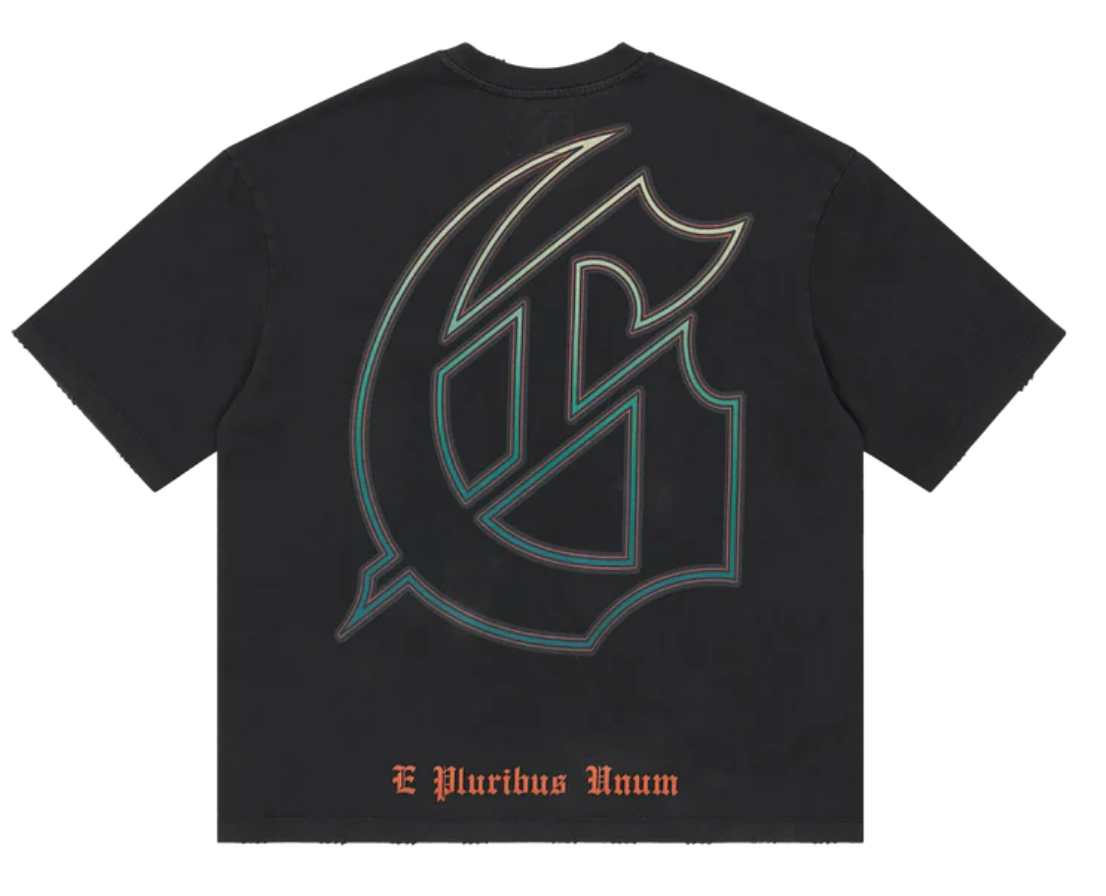 GODSPEED Mens Pit-Stop Tokyo Crew Neck T-Shirt Black Wash