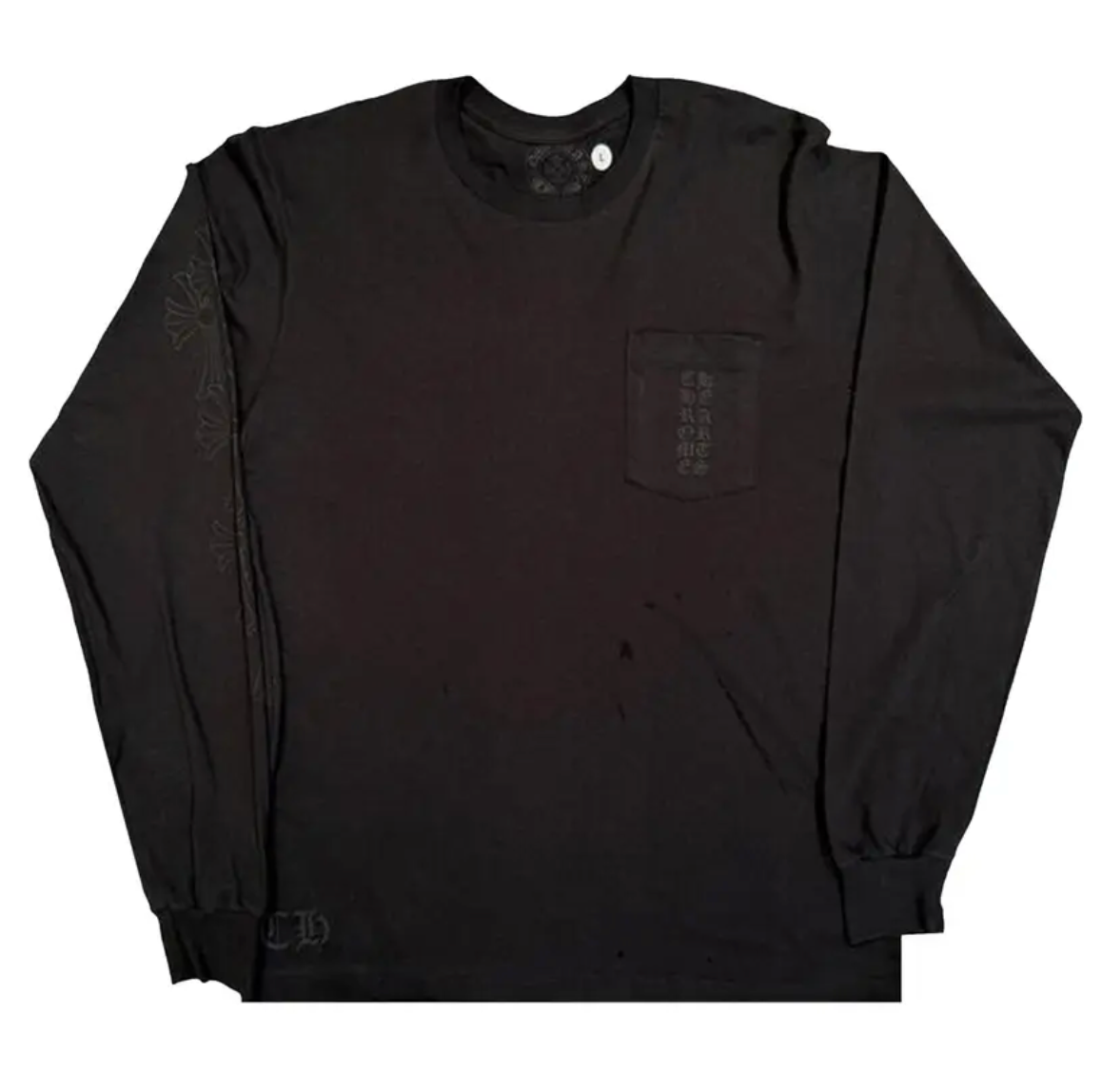 Chrome Hearts Miami Exclusive Cemetery Vertical Logo Long-Sleeve 'Black'