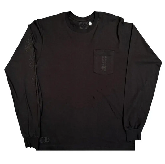 Chrome Hearts Miami Exclusive Cemetery Vertical Logo Long-Sleeve 'Black'