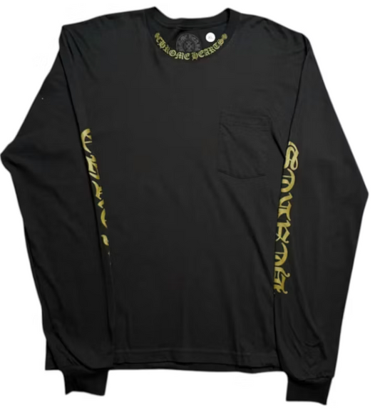Chrome Hearts Long Sleeve Pocket Crew T-shirt Black/Army Green