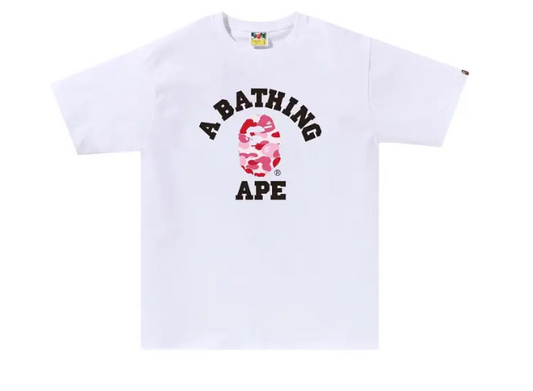 BAPE TEE "ABC CAMO COLLEGE PINK"
