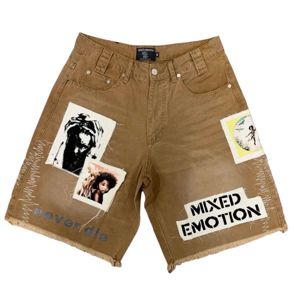 Mixed Emotions 'Chaos' Tan Carpenter Shorts