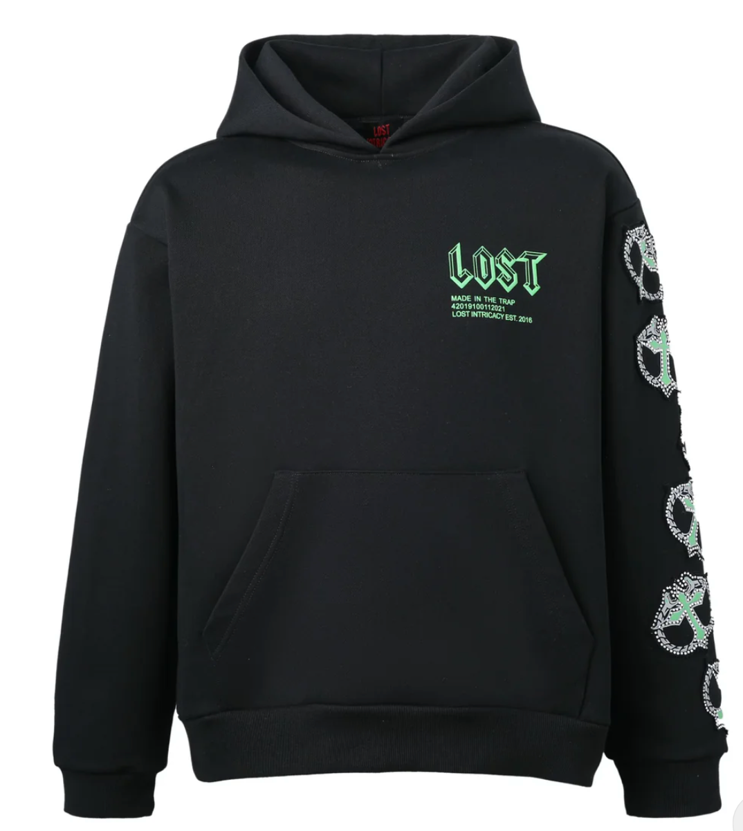 Lost Intricacy Black/Green Mitt Hoodie