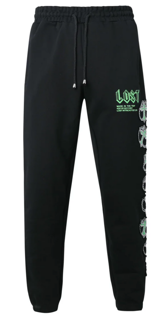 Lost Intricacy Black/Green MITT Sweatpants