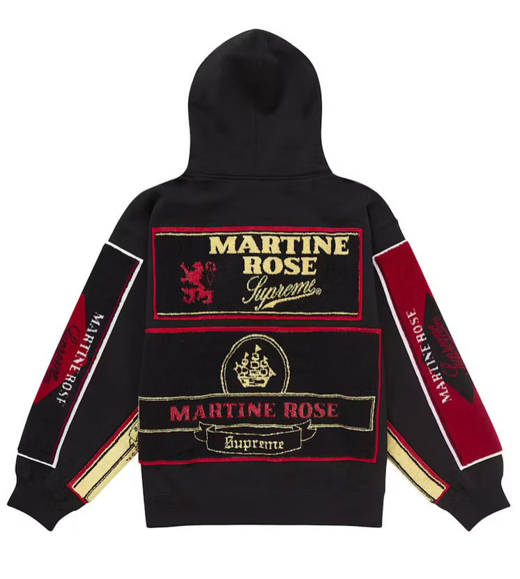 U SUPREME X MARTINE ROSE TOWEL ZIP UP HOODED SWEATSHIRT 'BLACK'