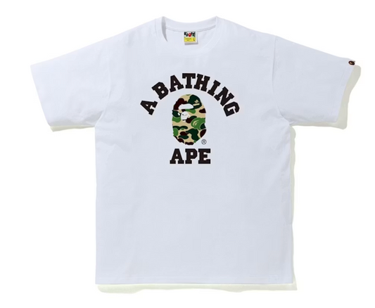BAPE TEE CAMO COLLEGE TEE 'WHITE/GREEN'