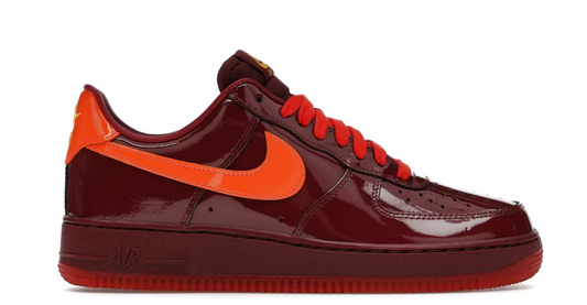 Nike Air Force 1 Low Patent Leather 'Dark Team Red Safety Orange'