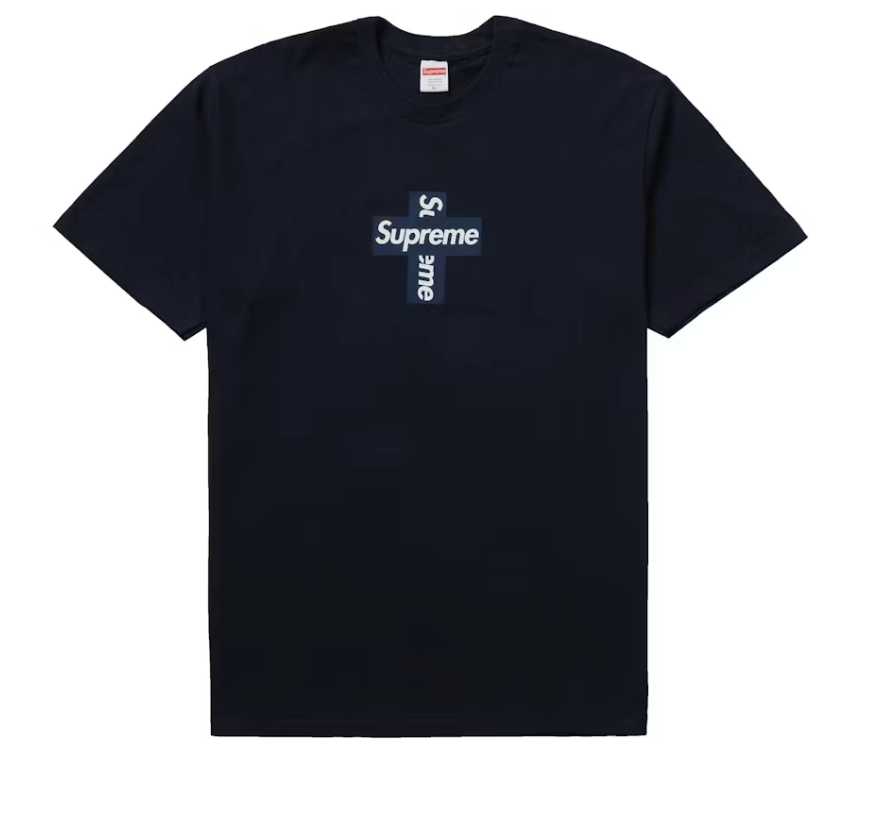 SUPREME CROSS BOX LOGO 'NAVY'
