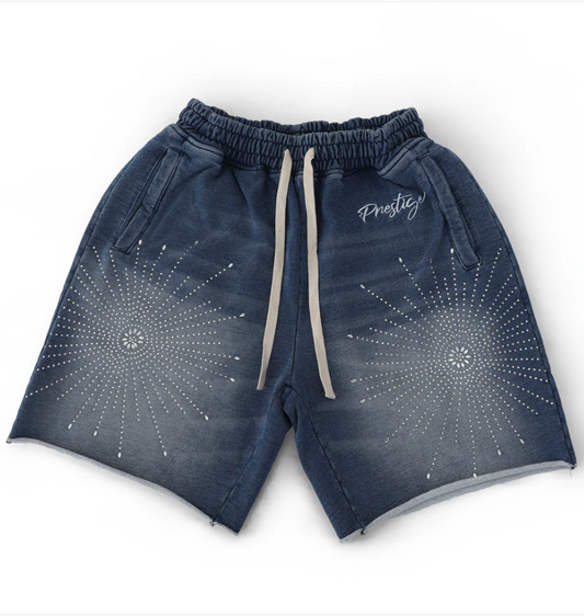 PRESTIGE "STAR RHINESTONE" BLUE SHORTS