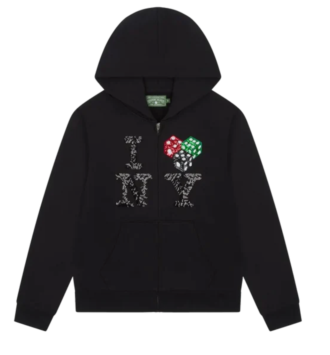 DENIM TEAR 'I LOVE NY' BLACK ZIP-UP HOODIE
