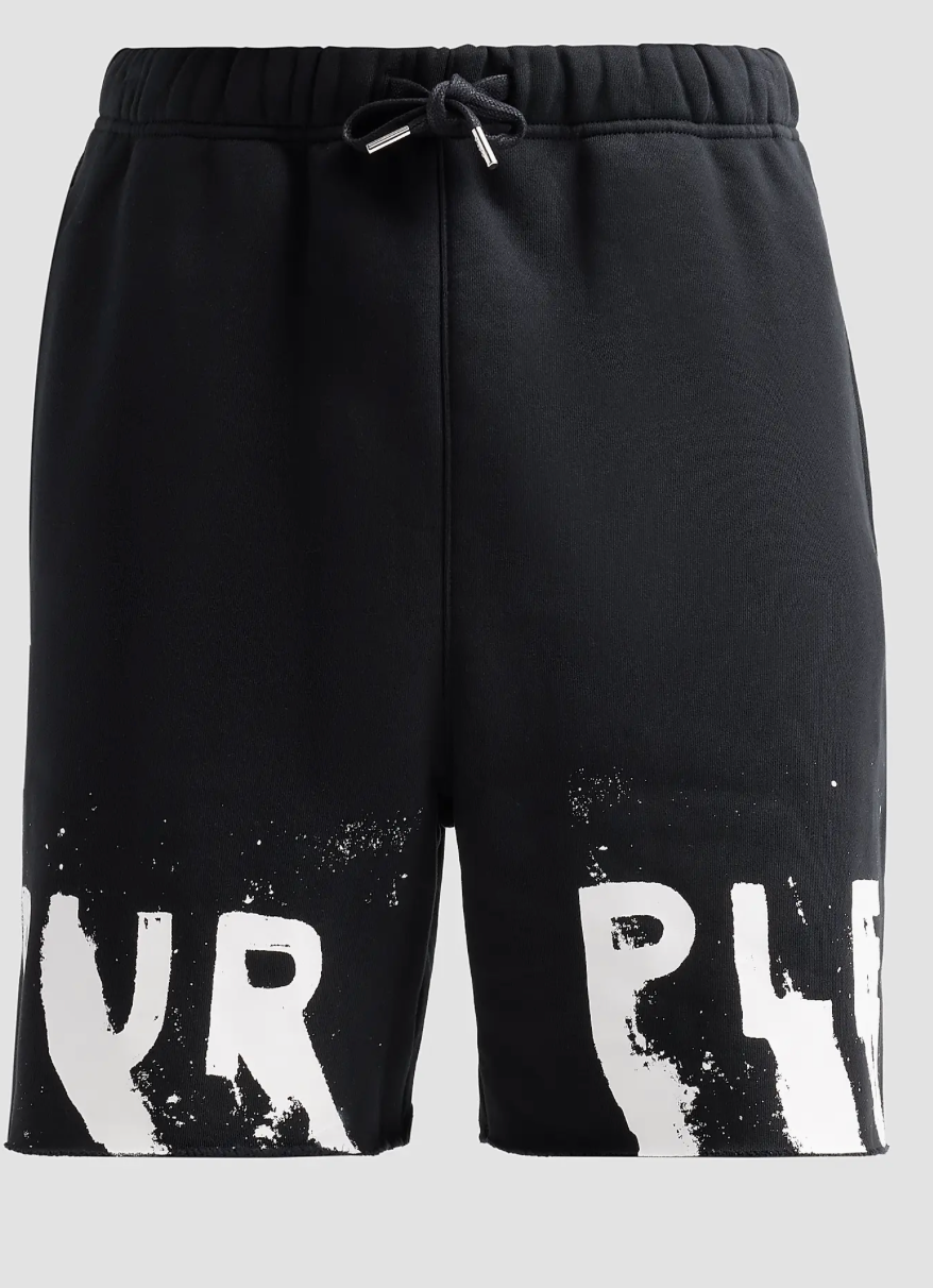 PURPLE 'PAINTED WORDMARK' SHORTS