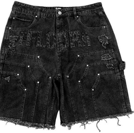 FLOOR 914 'WORKMAN' JEAN SHORTS 'BLACK
