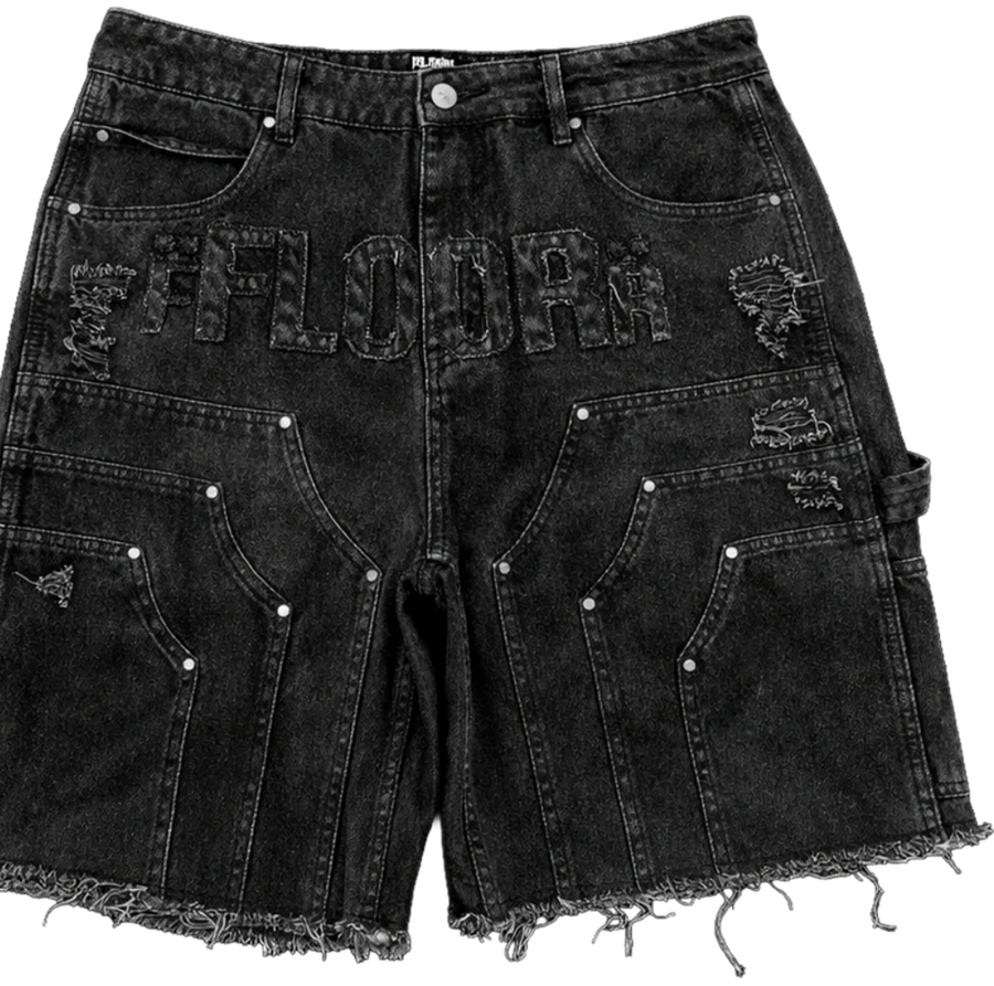 FLOOR 914 'WORKMAN' JEAN SHORTS 'BLACK
