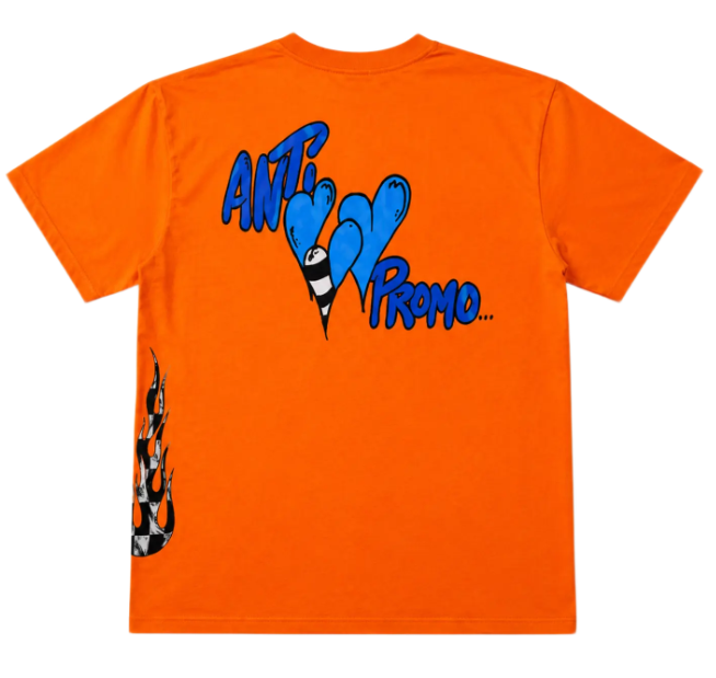 MATTY BOY ANTI PROMO FLAME PRINT TEE ORANGE