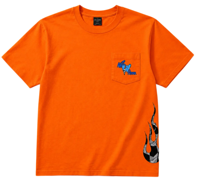 MATTY BOY ANTI PROMO FLAME PRINT TEE ORANGE